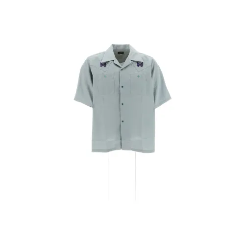 Needles Shirts Men Light Gray Blue