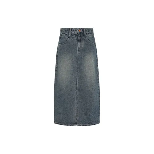 PATIT BARI Denim Long Skirts Women's Blue