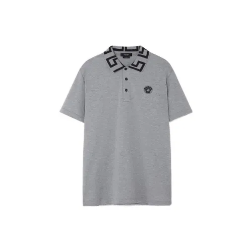 VERSACE Polo Shirts Men Gray