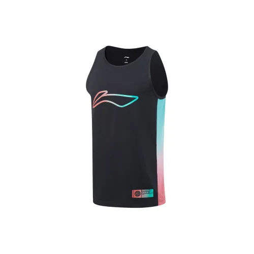 LINING Sports Basketball Collection Basketball Jerseys Men Black Neon Jade Green Sunset Pink
