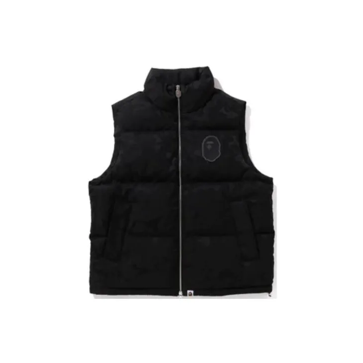 A BATHING APE Tonal Solid Camo Puffer Down Vest Men's-4