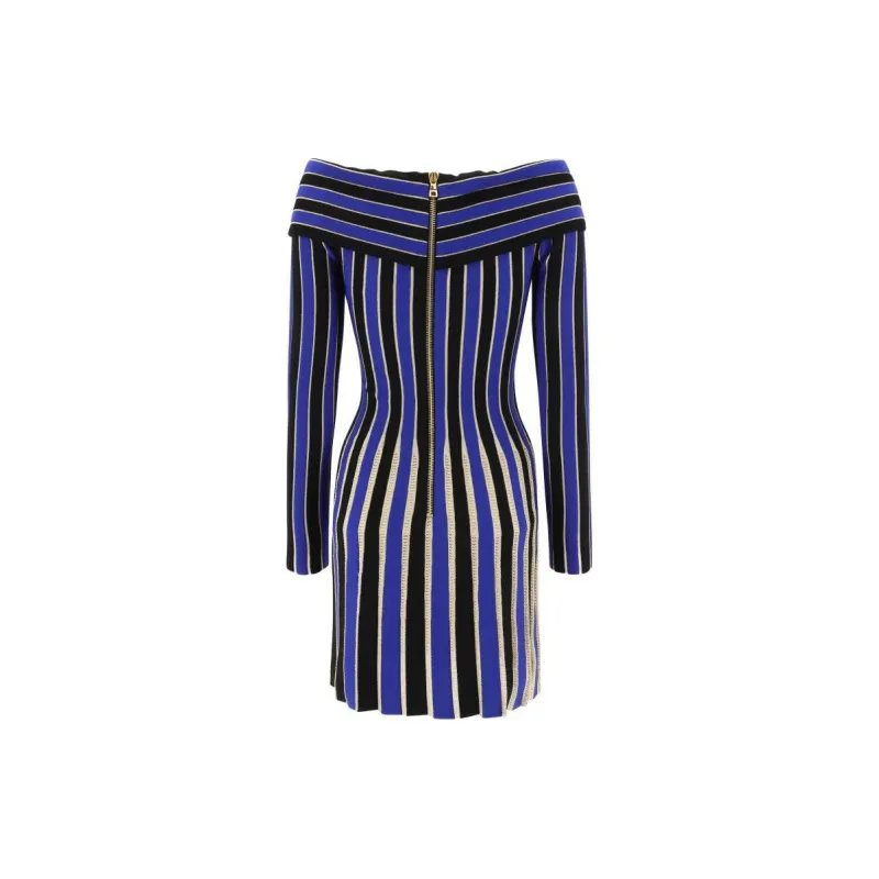 BALMAIN Long-Sleeved Dresses Women's Blue-1