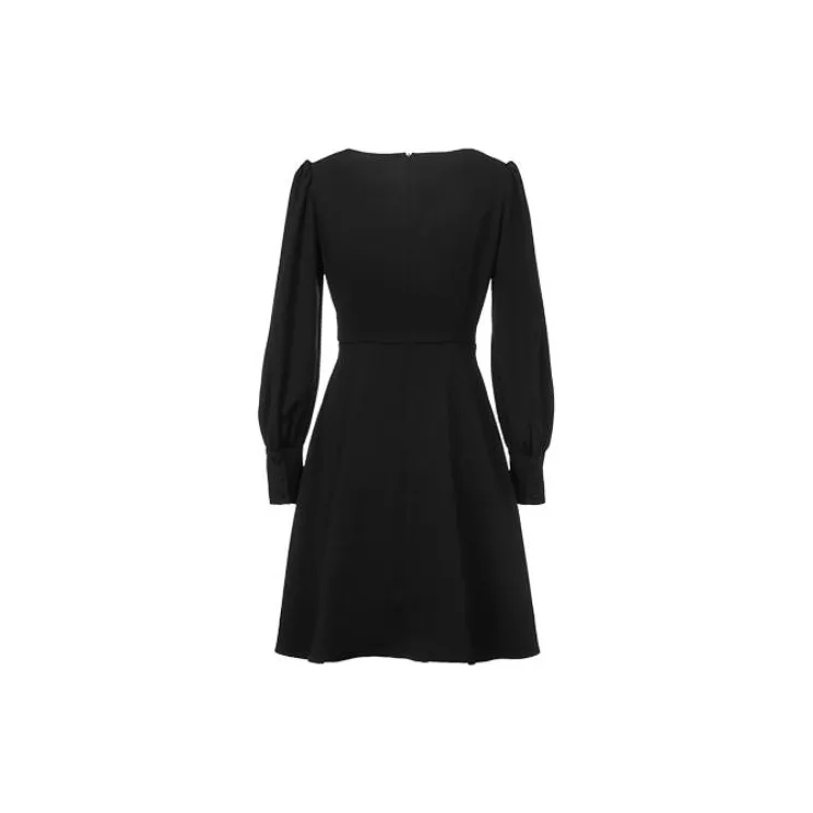 MeetMetro A Line Skirt Dress Black-1