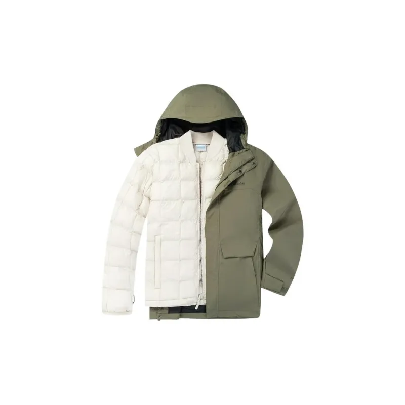 Columbia Waterproof And Warm Windbreaker Jacket Unisex Army Green-2