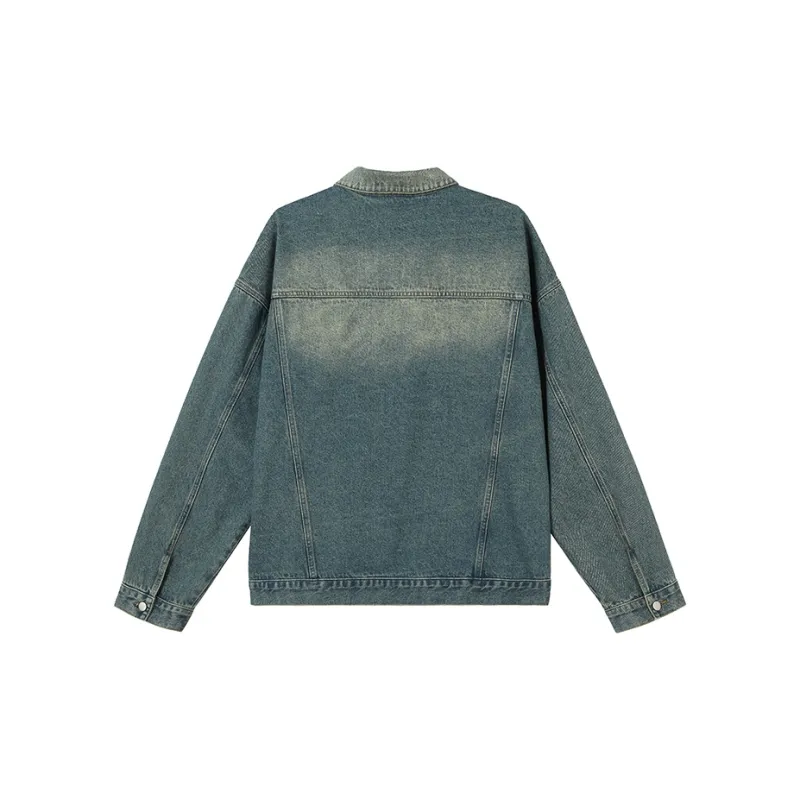 YAOJIUJIUQI Denim Jackets Men Blue-1