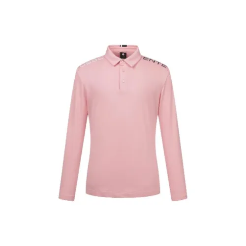 DESCENTE GOLF Polo Shirts Men Pink