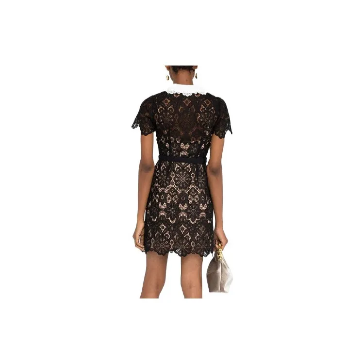 Self-portrait Floral-lace Peter-pan Collar Minidress-1