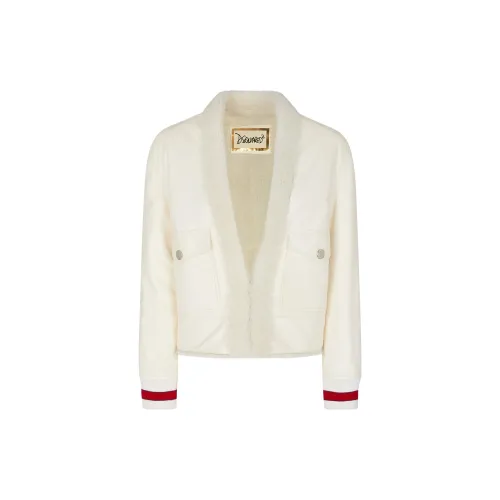 DSQUARED 2 Leather Jackets Women's White