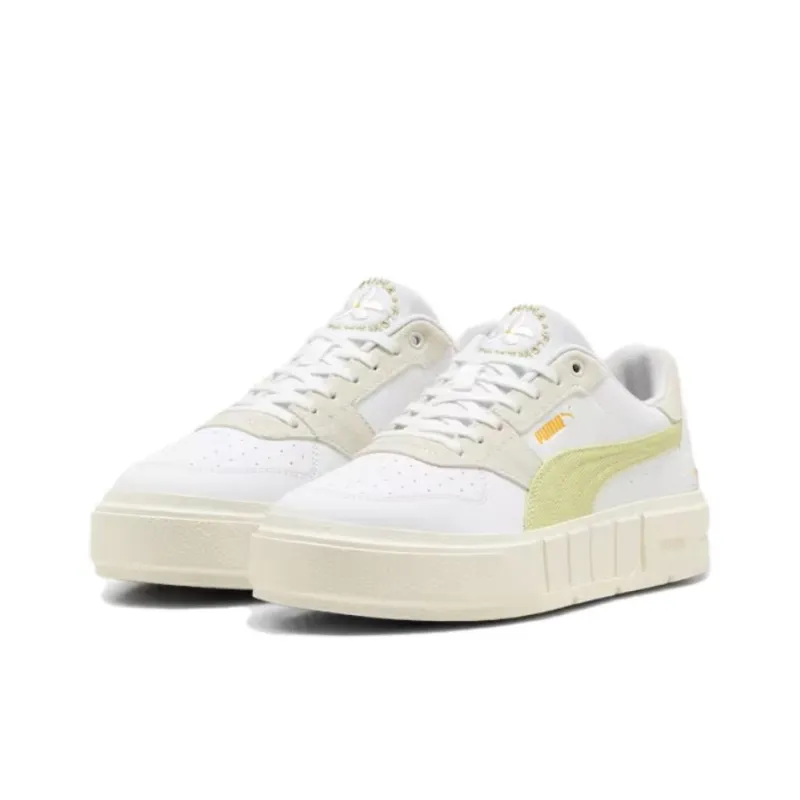 PUMA CALI COURT Slip Resistant, Abrasion Resistant, Lightweight Low Top Casual Shoes Women's White Green-2