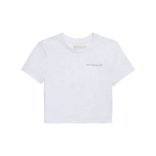 Calvin Klein JENNIE Series Crop Tops Women's Moon White