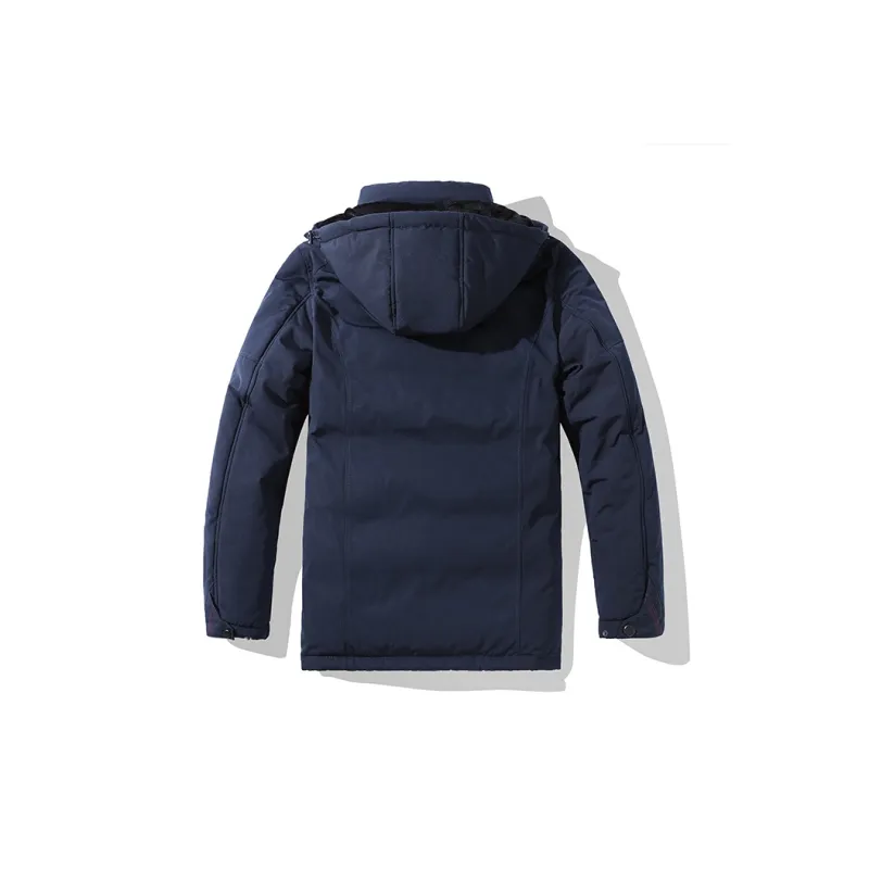 New Business Origin Solid Color Detachable Hood Loose Fit Thickened Mid-Length Puffer Jacket Unisex-5