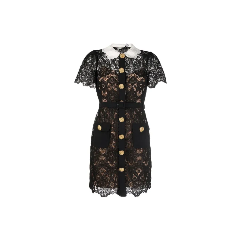 Self-portrait Floral-lace Peter-pan Collar Minidress-2