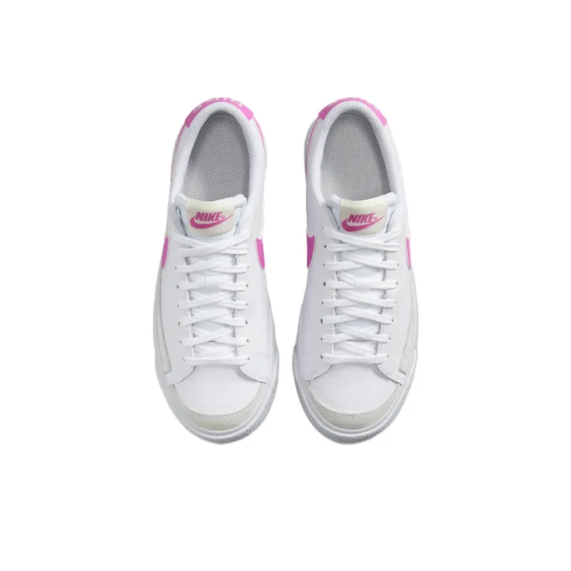 Nike Blazer Anti Slip Wear Resistant Low Top Kids' Skateboarding Shoes White Pink Teenagers-3