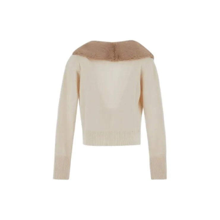 Blumarine Faux Fur Collared Cardigan-1