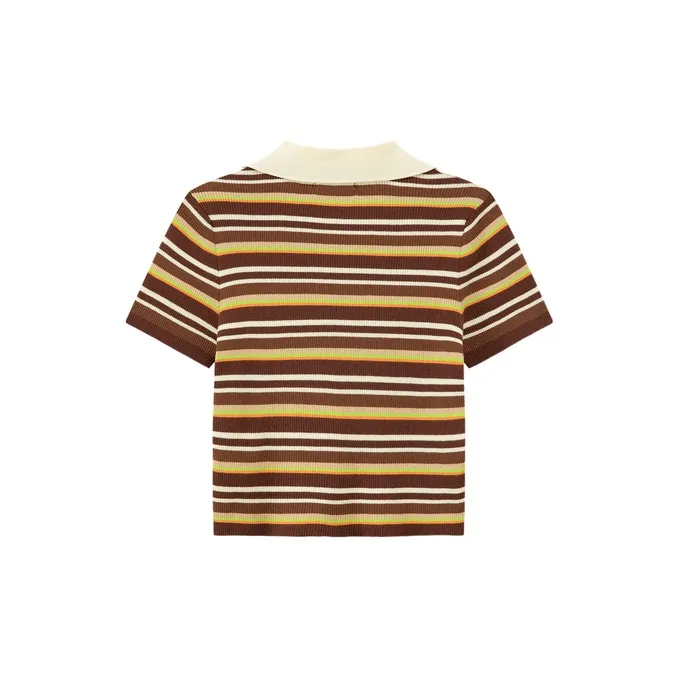 CHUU Knitwear Women's Coffee Stripes-1