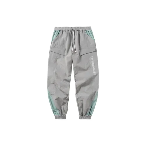 ENSHADOWER Casual Pants Unisex Gray Green Multicolor