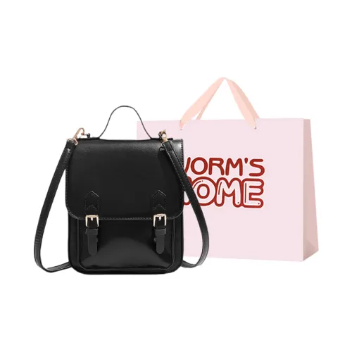 Worm's Home Pu Artificial Leather Handbag Backpack Regular Women's Brown/Black