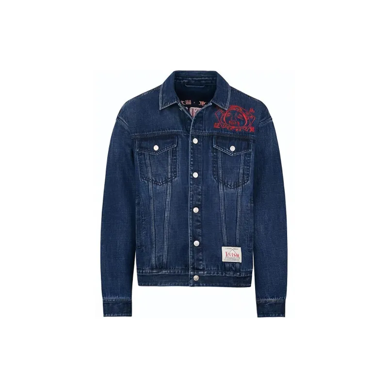 EVISU Denim Jackets Men Denim Blue-1