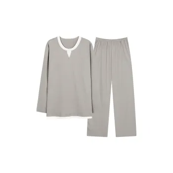 Qiao Ni Tong Pajama Set Men's Concrete Gray