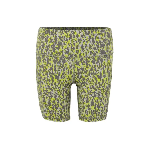 Lululemon Fast And Free Casual Shorts Women's Leopard Camouflage Bright Yellow Mix