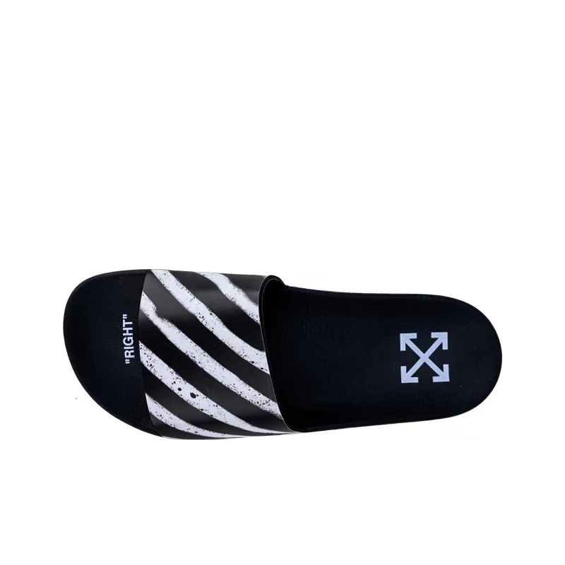 OFF WHITE Spray Stripes Slider Black White FW19-3