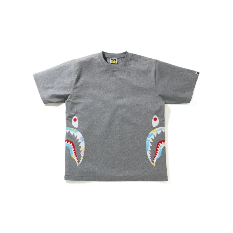 Bape New Multi Camo Side Shark Relaxed Tee-4