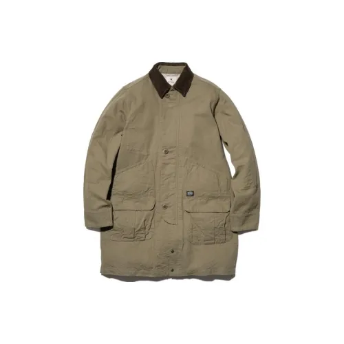 Snow Peak Trench Coats Men Olive