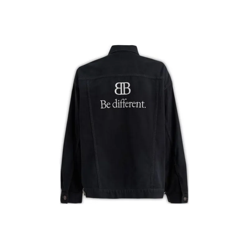 Balenciaga FW22 Denim Jacket Regular Fit Men's Black-1