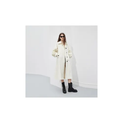 MO&CO Trench Coats Women's Reed White