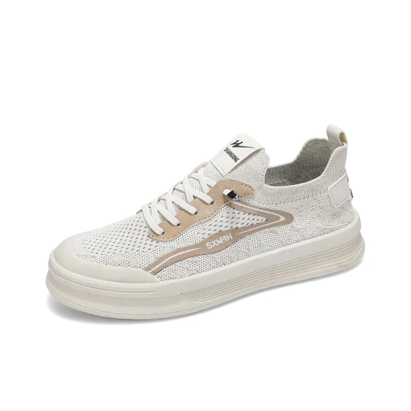 Binary Slip Resistant And Breathable Low Top Casual Shoes Men's Beige-2