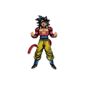 BANDAI Dragon Ball Gt Super Master Stars Piece Manga Dimensions Super Saiyan 4 Son Goku Figure Pink & Yellow