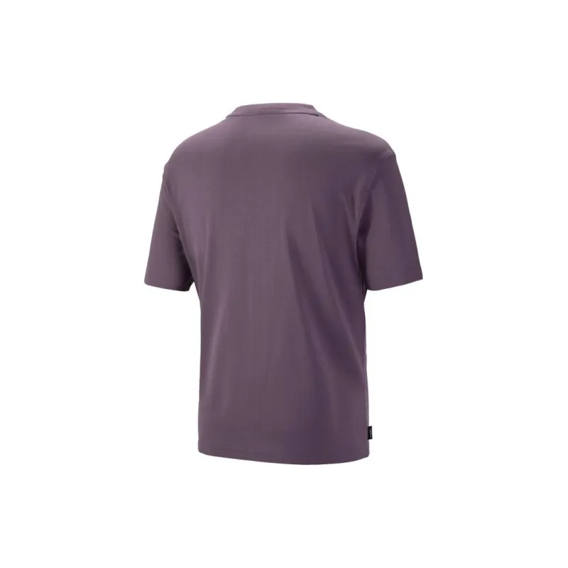 PUMA Downtown T Shirts Men Charcoal Gray Purple-1