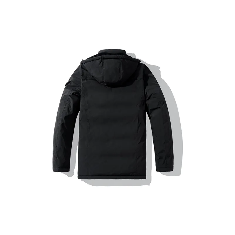 New Business Origin Solid Color Detachable Hood Loose Fit Thickened Mid Length Puffer Jacket Unisex-1