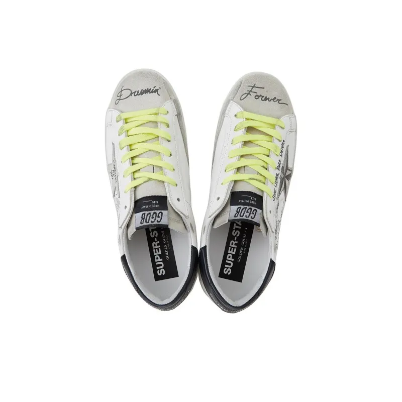 Golden Goose Super Star Low Top Stylish Skateboarding Shoes Men's White Black-3