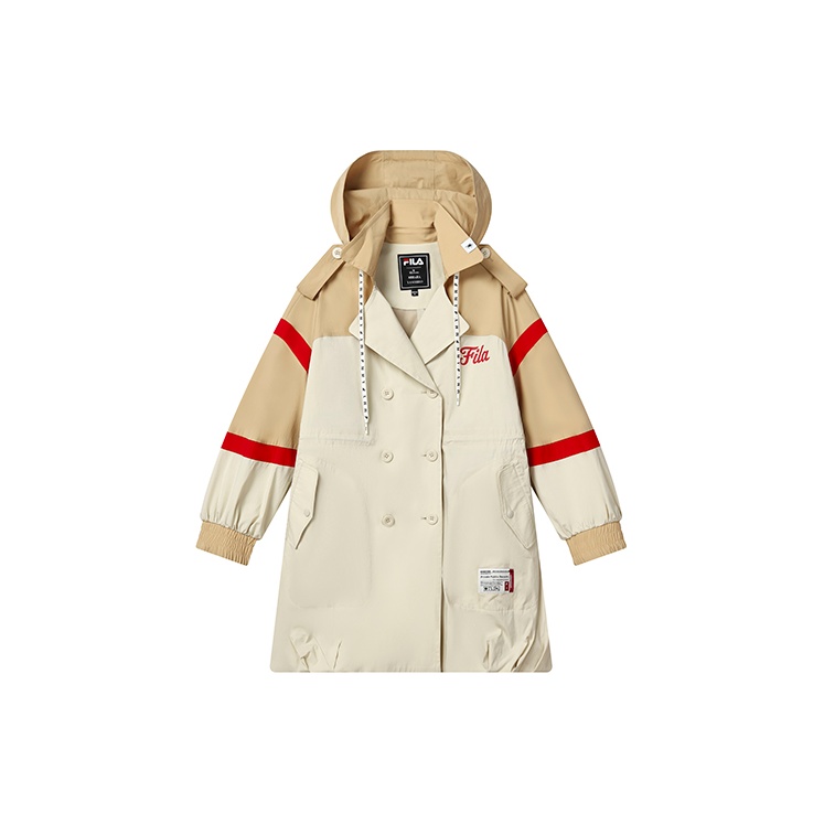 FILA X MIHARA YASUHIRO Trench Coats Women s Beige Khaki Cheap Rcj Jordan Outlet