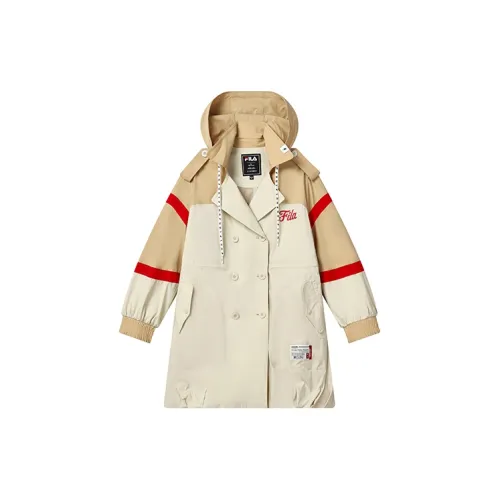 Mihara Yasuhiro FILA X MIHARA YASUHIRO Trench Coats Women's Beige Khaki