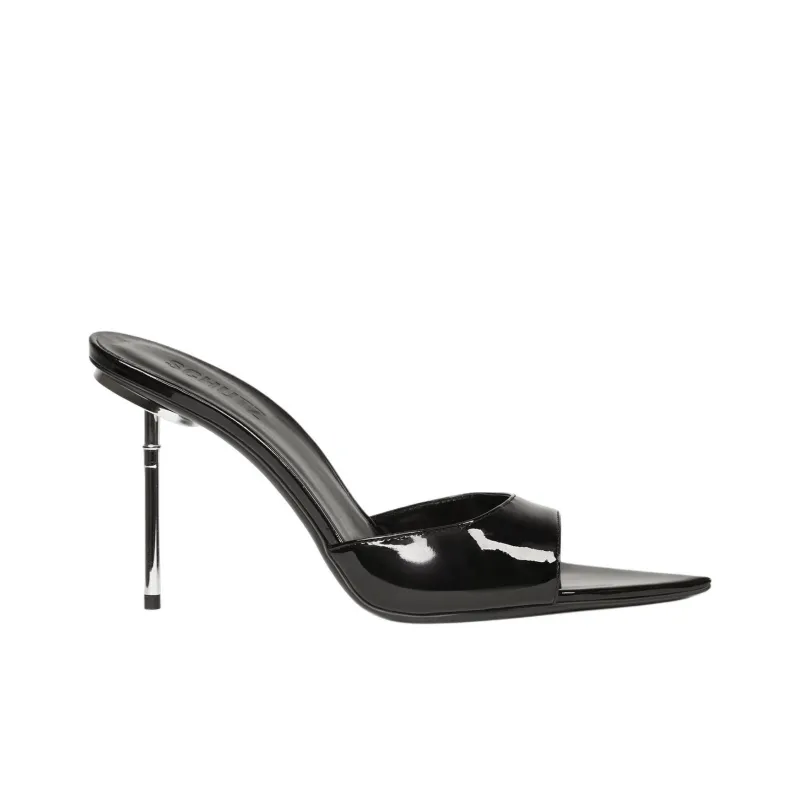 Schutz Slide Slippers 11.4cm Women's Black-1