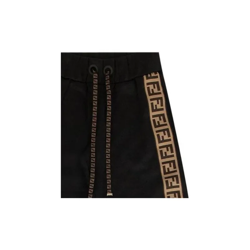 FENDI Jersey Track Pants 'Black/Tobacco'-4