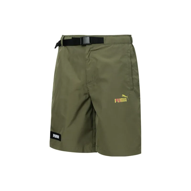 PUMA Logo Cargo Casual Shorts Unisex Green-2