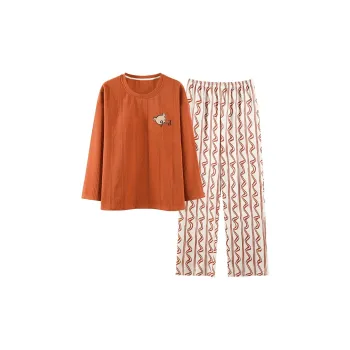 The Story Of The Flower Season Pajama Set Women's Dark Orange