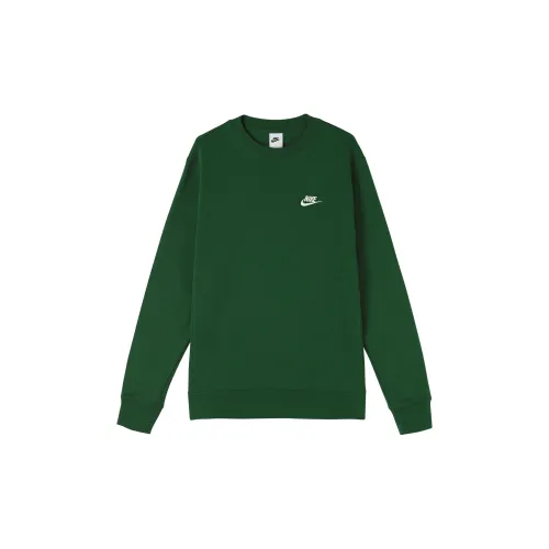 Nike NSW Club Men's Logo Embroidered Pullover Sweatshirt Green