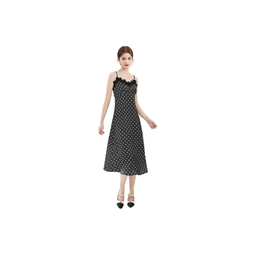 Qiushui Yiren Slip Dresses Women's Polka Dot