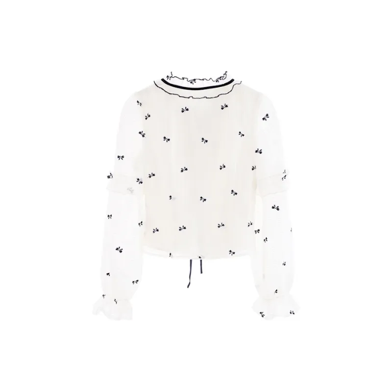 Blovelan Chiffon Shirts Women's Apricot-1