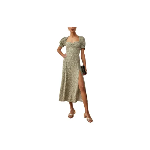 Reformation Short-Sleeved Dresses Women's Pine Greenish-Brown