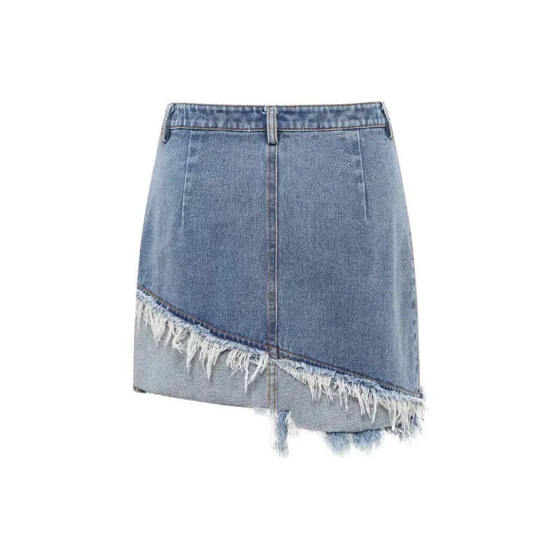 JAC FLEURANT Denim Short Skirts Women's Blue-1