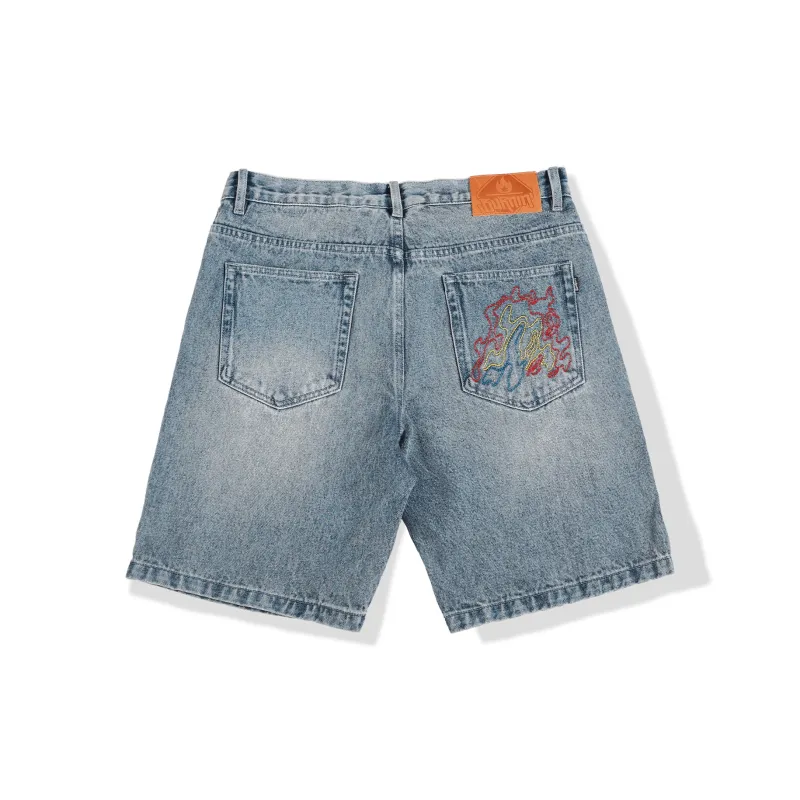 BURNIN Denim Shorts Unisex Blue-1