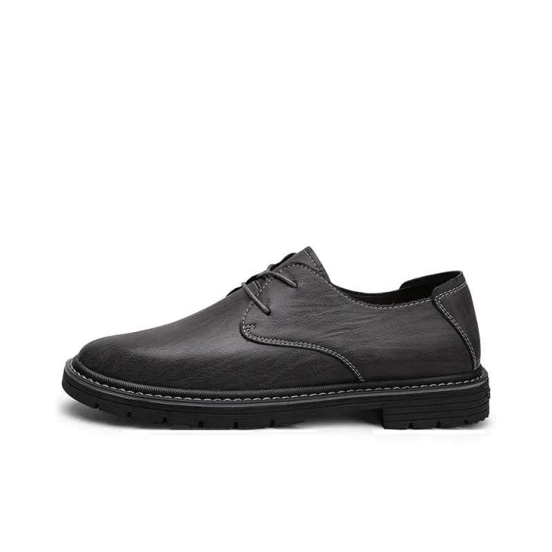King Jinmai Men's Casual Shoes Men Low Top Black, Brown, Gray-24