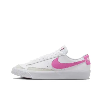 Nike Blazer Anti Slip Wear Resistant Low Top Kids' Skateboarding Shoes White Pink Teenagers