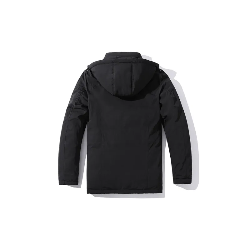 New Business Origin Solid Color Detachable Hood Loose Fit Thickened Mid-Length Puffer Jacket Unisex-1