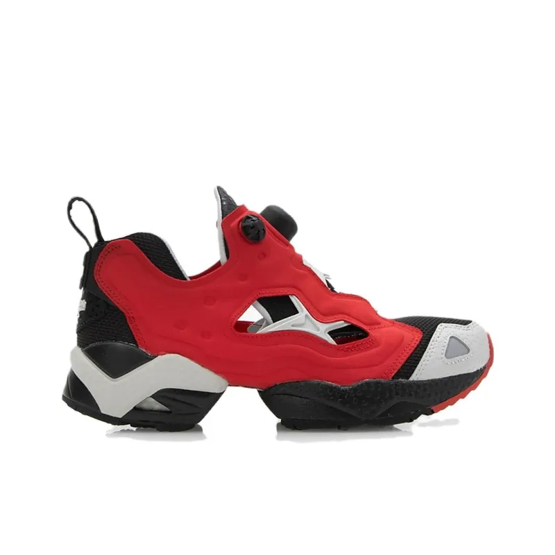 Reebok Instapump Fury Anti Slip Wear Resistant Mid Top Casual Shoes Unisex Red Black-1